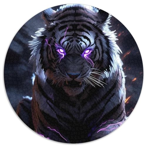 Tiger 1000 Stück Puzzles Stressabbau-Spielzeug Für Erwachsene Kinder Tier Circular Puzzles Puzzle-Spiele Wand Dekoration Geschenk 1000pcs (67.5x67.5cm) von XDDBYUIZP