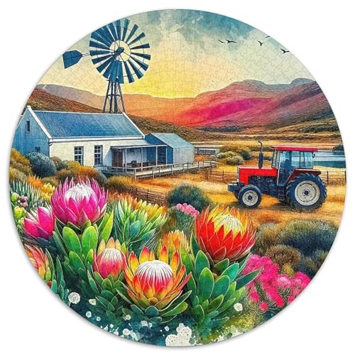 Traktor 1000 Stück Puzzle Stressabbau Spielzeug Für Familienpuzzle Circular Puzzle Puzzle-Spiele Wand Dekoration Geschenk (67.5x67.5cm) von XDDBYUIZP