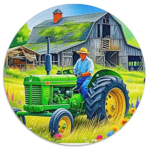 Traktor 1000 Stück Puzzle Stressabbau Spielzeug Für Familienpuzzle Runden Puzzle Puzzle-Spiele Wand Dekoration Geschenk (67.5x67.5cm) von XDDBYUIZP