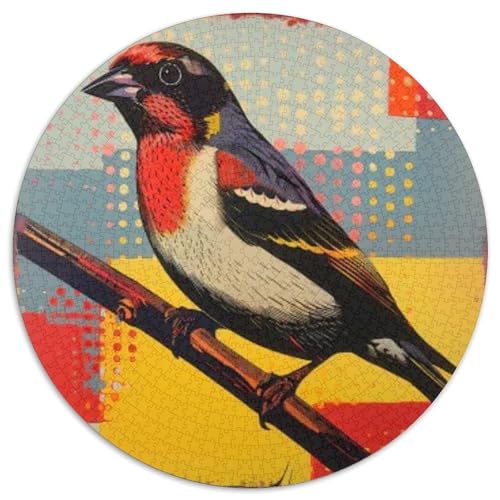 Vogel 1000 Stück Puzzles VerringerterDruck Tier Rund Puzzle-Spiele Wand DekoRatteteion Geschenk (67.5x67.5cm)​ von XDDBYUIZP