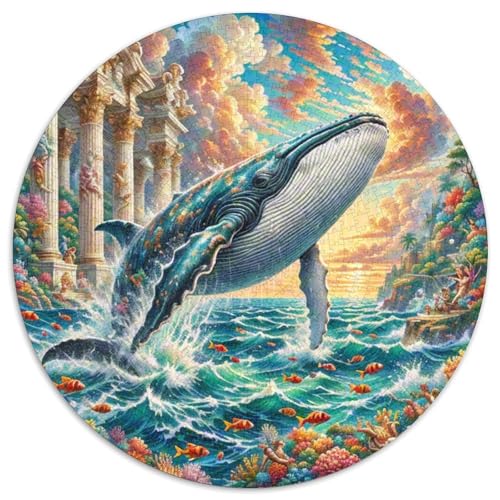 Wal 1000 Stück Puzzle VerringerterDruck Ozeanriesen Circular Puzzle Puzzle-Spiele Wand Dekoration Geschenk (67.5x67.5cm) von XDDBYUIZP