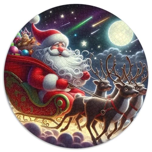 Weihnachtsmann 1000 PCS Puzzles Stressabbau Spielzeug Für Familienpuzzle Circular Puzzle Puzzle-Spiele Wand Dekoration Geschenk (67.5x67.5cm) von XDDBYUIZP
