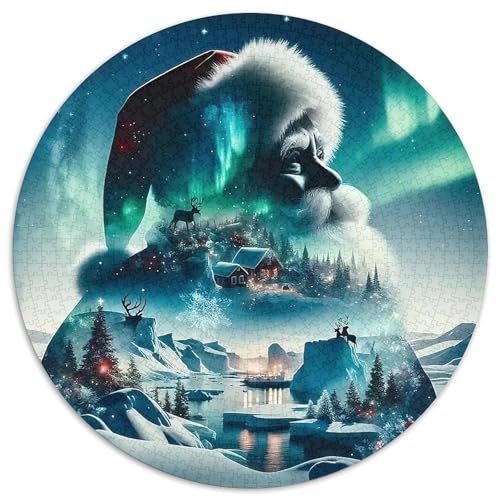 Weihnachtsmann 1000 PCS Puzzles Stressabbau Spielzeug Für Familienpuzzle Runden Puzzle Puzzle-Spiele Wand Dekoration Geschenk (67.5x67.5cm) von XDDBYUIZP