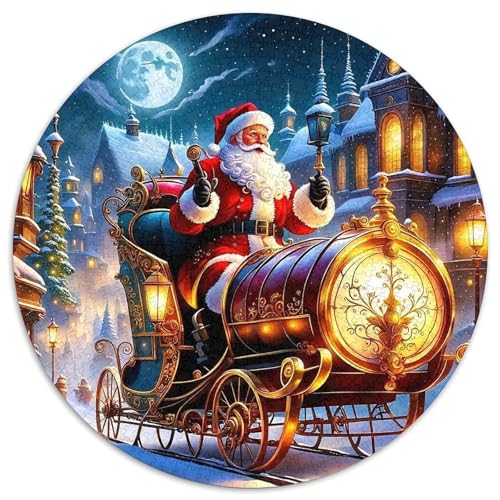 Weihnachtsmann 1000 Stück Puzzles Circular Puzzle Puzzle-Spiele Wand Dekoration Geschenk (67.5x67.5cm) von XDDBYUIZP