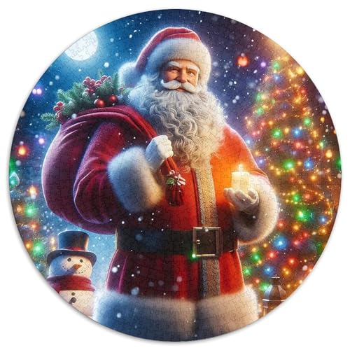 Weihnachtsmann 1000 Stück Puzzles Circular Puzzle Puzzle-Spiele Wand Dekoration Geschenk (67.5x67.5cm) von XDDBYUIZP