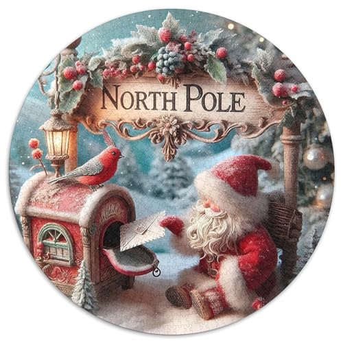 Weihnachtsmann 1000 Stück Puzzles Circular Puzzle Puzzle-Spiele Wand Dekoration Geschenk (67.5x67.5cm) von XDDBYUIZP