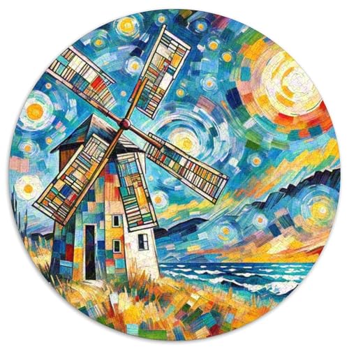 Windmühle 1000 PCS Puzzles Stressabbau-Spielzeug Für Erwachsene Kinder schön Circular Puzzle-Spiele Wand DekoRatteteion Geschenk (67.5x67.5cm)​ von XDDBYUIZP