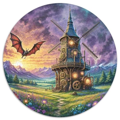 Windmühle 1000 PCS Puzzles Stressabbau-Spielzeug Für Erwachsene Kinder schön Rundes Puzzle-Spiele Wand DekoRatteteion Geschenk (67.5x67.5cm)​ von XDDBYUIZP