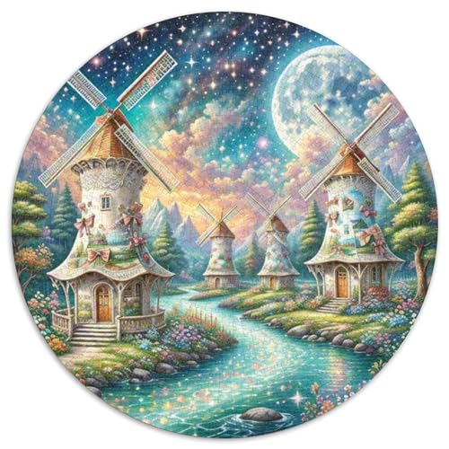Windmühle 1000 Stück Puzzle Stressabbau Spielzeug Für Familienpuzzle schön Circular Puzzle-Spiele Wand DekoRatteteion Geschenk (67.5x67.5cm) von XDDBYUIZP