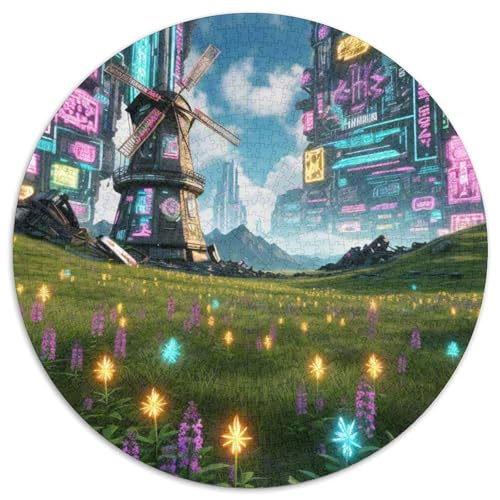 Windmühle 1000 Stück Puzzle Stressabbau Spielzeug Für Familienpuzzle schön Rund Puzzle-Spiele Wand DekoRatteteion Geschenk (67.5x67.5cm)​ von XDDBYUIZP