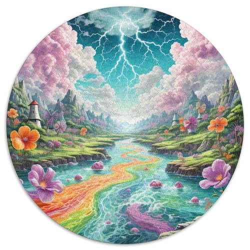 Windmühle 1000 Stück Puzzle Stressabbau Spielzeug Für Familienpuzzle schön Rundes Puzzle-Spiele Wand DekoRatteteion Geschenk (67.5x67.5cm)​ von XDDBYUIZP
