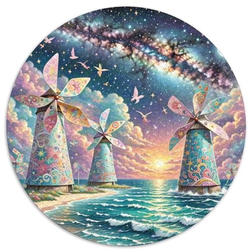 Windmühle 1000 Stück Puzzle Stressabbau Spielzeug Für Familienpuzzle schön Rundes Puzzle-Spiele Wand DekoRatteteion Geschenk (67.5x67.5cm)​ von XDDBYUIZP