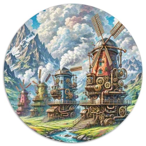 Windmühle 1000 Stück Puzzles Für Erwachsene Und Kinder Jahren schön Rundes Puzzle-Spiele Wand DekoRatteteion Geschenk (67.5x67.5cm)​ von XDDBYUIZP