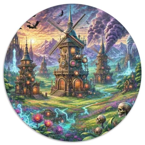 Windmühle 1000 Stück Puzzles Stressabbau Spielzeug Für Familienpuzzle schön Circular Puzzle-Spiele Wand DekoRatteteion Geschenk (67.5x67.5cm)​ von XDDBYUIZP