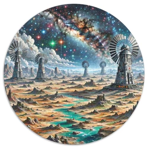 Windmühle 1000 Stück Puzzles VerringerterDruck schön Circular Puzzle-Spiele Wand DekoRatteteion Geschenk (67.5x67.5cm)​ von XDDBYUIZP