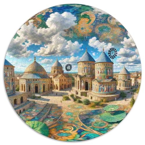 Windmühle 1000 Stück Puzzles VerringerterDruck schön Circular Puzzle-Spiele Wand DekoRatteteion Geschenk (67.5x67.5cm)​ von XDDBYUIZP