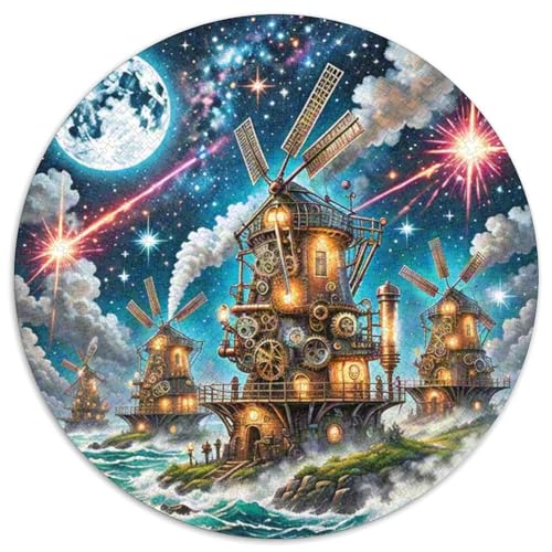 Windmühle 1000 Stück Puzzles VerringerterDruck schön Circular Puzzle-Spiele Wand DekoRatteteion Geschenk (67.5x67.5cm)​ von XDDBYUIZP