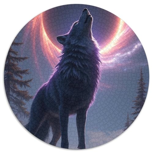 Wolf 1000 PCS Puzzles Stressabbau Spielzeug Für Familienpuzzle Tier Circular Puzzle Puzzle-Spiele Wand DekoRatteteteion Geschenk 1000pcs (67.5x67.5cm) von XDDBYUIZP
