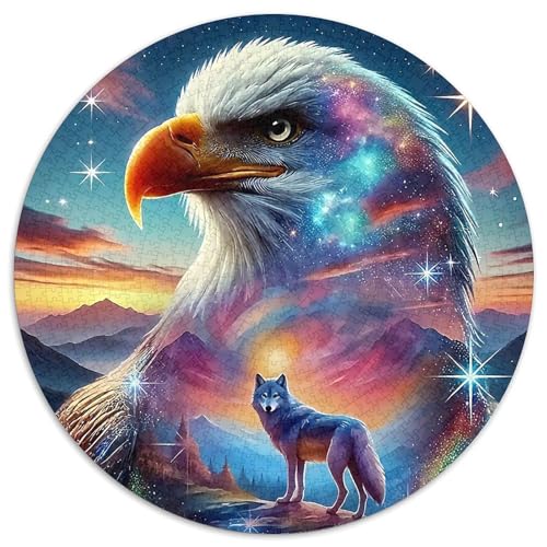 Wolf 1000 Stück Puzzle Stressabbau Spielzeug Für Familienpuzzle Runden Puzzle Puzzle-Spiele Wand Dekoration Geschenk (67.5x67.5cm) von XDDBYUIZP