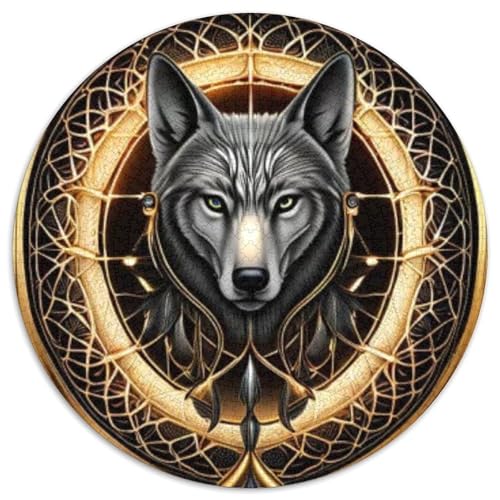 Wolf 1000 Stück Puzzle Stressabbau Spielzeug Für Familienpuzzle Tier Runden Puzzle-Spiele Wand DekoRatteteion Geschenk (67.5x67.5cm)​ von XDDBYUIZP