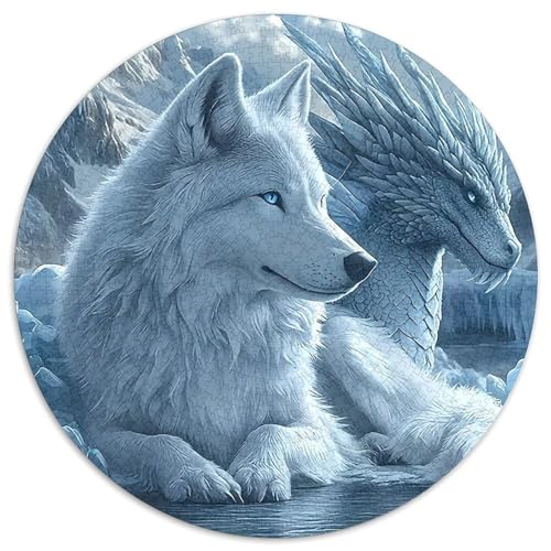 Wolf 1000 Stück Puzzle VerringerterDruck Circular Puzzles Puzzle-Spiele Wand Dekoration Geschenk (67.5x67.5cm) von XDDBYUIZP