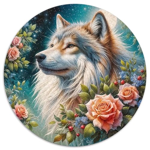 Wolf 1000 Stück Puzzles Circular Puzzle Puzzle-Spiele Wand Dekoration Geschenk (67.5x67.5cm) von XDDBYUIZP