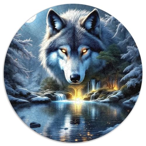 Wolf 1000 Stück Puzzles Circular Puzzle Puzzle-Spiele Wand Dekoration Geschenk (67.5x67.5cm) von XDDBYUIZP