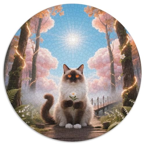 balinesisch 1000 Stück Puzzles Stressabbau Spielzeug Für Familienpuzzle Süße Haustiere Rund Puzzle Puzzle-Spiele Wand Dekoration Geschenk (67.5x67.5cm) von XDDBYUIZP