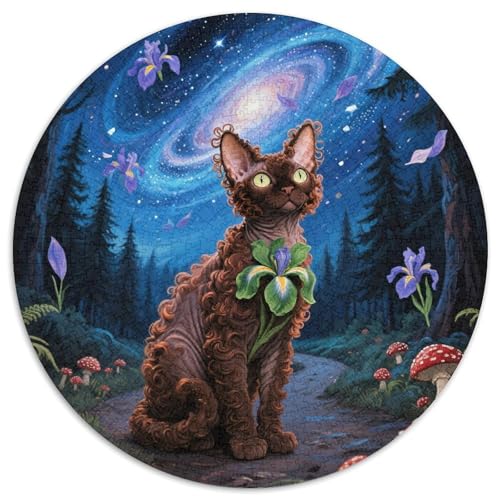 von Devon Rex 1000 Stück Puzzle Stressabbau Spielzeug Für Familienpuzzle Süße Haustiere Rundes Puzzle Puzzle-Spiele Wand Dekoration Geschenk (67.5x67.5cm) von XDDBYUIZP