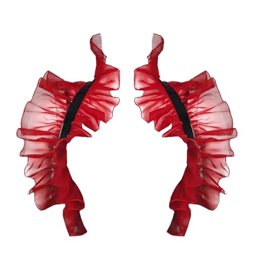 Halloween Mesh Cape Scarf Costume Accessory Halloween Costume Shoulder Wrap with Ruffle Collar for Halloween, Karneval Carnival (Rot) Halloween Mesh Cape Scarf Costume Accessory Halloween Costume Shoulder Wrap with Ruffle Collar for Halloween, Karneval Carnival (Rot) von XDGBGFN