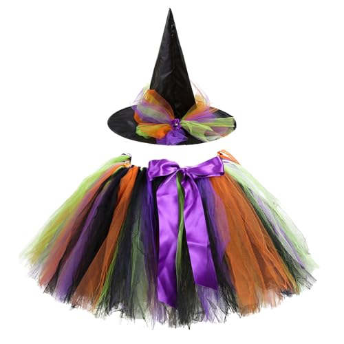 XDGBGFN Hexenkleid Mädchen Kostüm Hexe Mädchen Tüllrock mit Hexenhut Hexenrock Kinder Kostüm Hexe Kinder Hexen Verkleidung Set Für Fasching, Cosplay Party, Halloween XDGBGFN Hexenkleid Mädchen Kostüm Hexe Mädchen Tüllrock mit Hexenhut Hexenrock Kinder Kostüm Hexe Kinder Hexen Verkleidung Set Für Fasching, Cosplay Party, Halloween von XDGBGFN