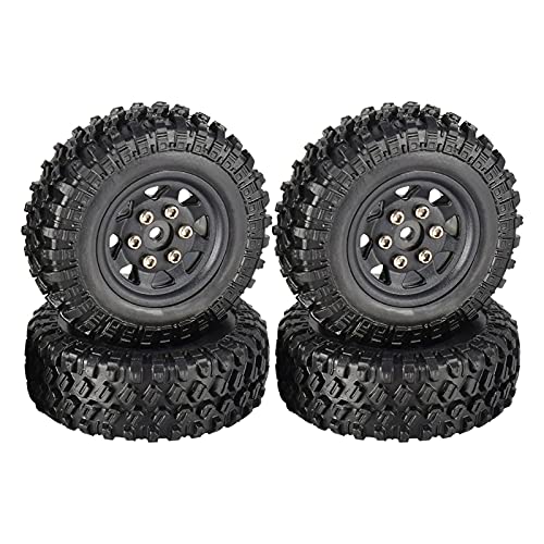 XEBRAD 4 STÜCKE 49 * 18mm Micro Rad Beadlock Felgen Gummi Reifen 1/24 RC Crawler Auto, for Axial, SCX24 90081, for RGT, Auto Zubehör RC-Autoreifen von XEBRAD