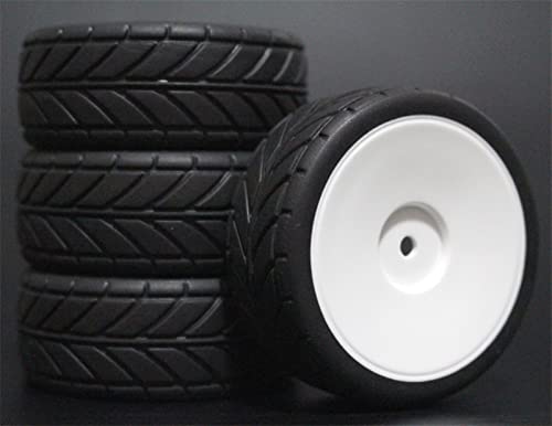 XEBRAD 4 STÜCKE Gummi RC Racing Reifen Auto On Road Felge, for HSP, for HPI, 901 ALLE 1/10, for HSP, 94123/94122/94103/D4/D3 RC-Autoreifen(901W -6086) von XEBRAD