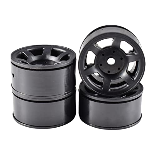 XEBRAD 4PCS 1, 55 Zoll RC Auto Hot Wheel ABS Felge Hub 1/10 RC Crawler Auto, for Tamiya, CC01 LC70, for MST, JIMNY RC-Autoreifen(Black) von XEBRAD
