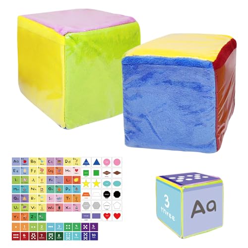 XEERUN Schaumstoffwürfel, 2PCS Würfel mit Einstecktaschen, Taschenwürfel mit 48 Karte, 10cm Würfel Groß, für Kindergarten, Vorschule, Schule XEERUN Schaumstoffwürfel, 2PCS Würfel mit Einstecktaschen, Taschenwürfel mit 48 Karte, 10cm Würfel Groß, für Kindergarten, Vorschule, Schule von XEERUN