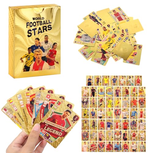 Fußball-Star-Karten, 2025 UEFA & Premier League Fußballkarten, goldene Folienkarte, limitierte Auflage, Fußball-Sammelkarte für Kinder, Sammler und Sportfans (Gold) von XEERUN