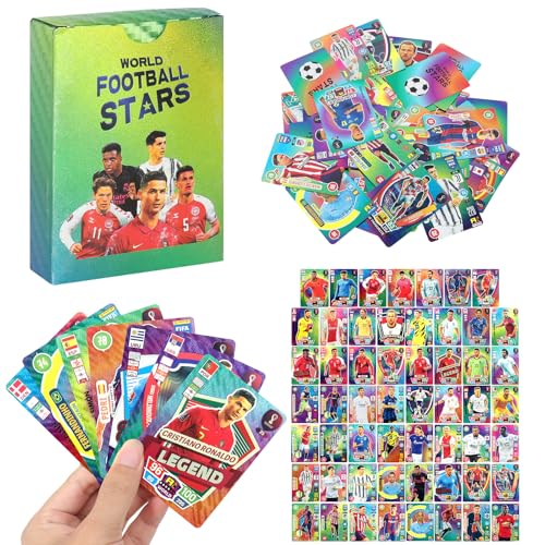 Fußball-Star-Karten 2025 UEFA & Premier League Fußballkarten, goldene Folienkarte, limitierte Auflage, Fußball-Sammelkarte für Kinder, Sammler und Sportfans (farbig) von XEERUN
