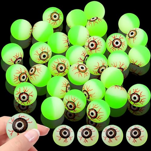 XEERUN 36 Stück Hüpfbälle für Kinder-Partytüten, 32 mm, Halloween-Augapfel-Hüpfbälle, leuchten im Dunkeln, Halloween-Hüpf-Spielzeug, leuchtende Halloween-Partygeschenke, Geschenktütenfüller XEERUN 36 Stück Hüpfbälle für Kinder-Partytüten, 32 mm, Halloween-Augapfel-Hüpfbälle, leuchten im Dunkeln, Halloween-Hüpf-Spielzeug, leuchtende Halloween-Partygeschenke, Geschenktütenfüller von XEERUN