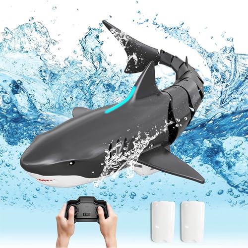 XEERUN Ferngesteuerter Hai, Ferngesteuertes Boot, 2.4GHz RC Boot Simulation Hai mit Licht und Zwei Batterien, Elektrischer Boots Ferngesteuert,Spielzeug Geschenk für 5+ Jahre Jungen Mädchen XEERUN Ferngesteuerter Hai, Ferngesteuertes Boot, 2.4GHz RC Boot Simulation Hai mit Licht und Zwei Batterien, Elektrischer Boots Ferngesteuert,Spielzeug Geschenk für 5+ Jahre Jungen Mädchen von XEERUN