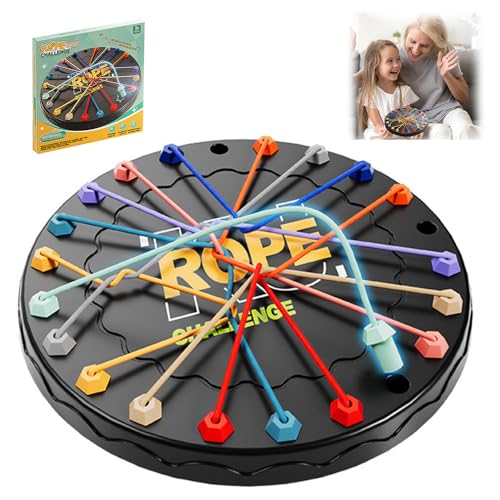 XEERUN Rope Challenge Puzzle Knobelspiel mit Seil Logik Strategiespiel Logik Spiele Knot, Rope Untangling Game, Buntes Gedrehtes Seil Sortier Puzzlespiel für 2 Bis 4 XEERUN Rope Challenge Puzzle Knobelspiel mit Seil Logik Strategiespiel Logik Spiele Knot, Rope Untangling Game, Buntes Gedrehtes Seil Sortier Puzzlespiel für 2 Bis 4 von XEERUN