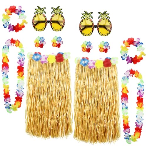 XEPST 12 Pack Hula Rock Kostüm Kit für Hawaii Luau Party - Tanzender Hula mit Hawaii Lei, Ananas Sonnenbrille für Frauen, 2 Personen Set - Tropisches Luau Party Kostüm für Paare, Freunde & Familie XEPST 12 Pack Hula Rock Kostüm Kit für Hawaii Luau Party - Tanzender Hula mit Hawaii Lei, Ananas Sonnenbrille für Frauen, 2 Personen Set - Tropisches Luau Party Kostüm für Paare, Freunde & Familie von XEPST