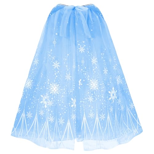 XEPST Kinder Umhang Prinzessin Blau Cape, Schneeflocke Prinzessin Umhang mit Kapuze Halloween Karneval Kostüm Umhang Prinzessin Cosplay Party Kostüm für Mädchen, 65 CM XEPST Kinder Umhang Prinzessin Blau Cape, Schneeflocke Prinzessin Umhang mit Kapuze Halloween Karneval Kostüm Umhang Prinzessin Cosplay Party Kostüm für Mädchen, 65 CM von XEPST