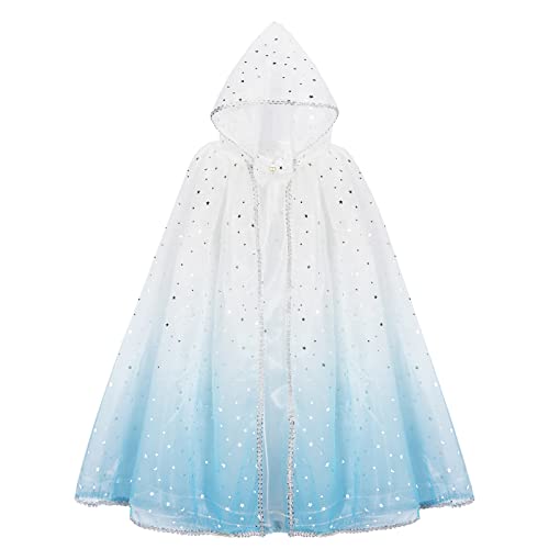 XEPST Kinder Umhang Prinzessin Prinzessin Umhang Tüll Umhang Glitzer Pailletten Cape Halloween Karneval Kostüm Umhang Prinzessin Cosplay Party Kostüm für Mädchen von XEPST