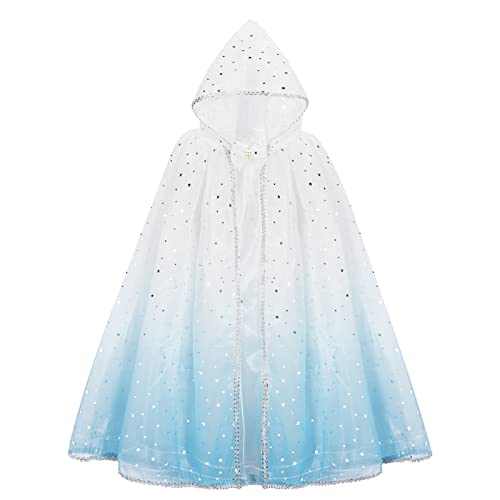 XEPST Kinder Prinzessin Umhang Mit Tüll Und Glitzer Pailletten - Cape für Halloween, Karneval, Cosplay Party Kostüm für Mädchen von XEPST