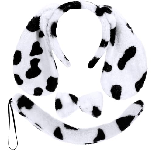 XEPST Tier Dalmatiner Kostüm Kinder Set, Hundeohren und Schwanz Set mit Dalmatiner Ohren Stirnband und Hundeschwanz für Tierkostüm Cosplay Geburtstagsparty Weltbuchtag Halloween Kostüm Partyzubehör, B XEPST Tier Dalmatiner Kostüm Kinder Set, Hundeohren und Schwanz Set mit Dalmatiner Ohren Stirnband und Hundeschwanz für Tierkostüm Cosplay Geburtstagsparty Weltbuchtag Halloween Kostüm Partyzubehör, B von XEPST