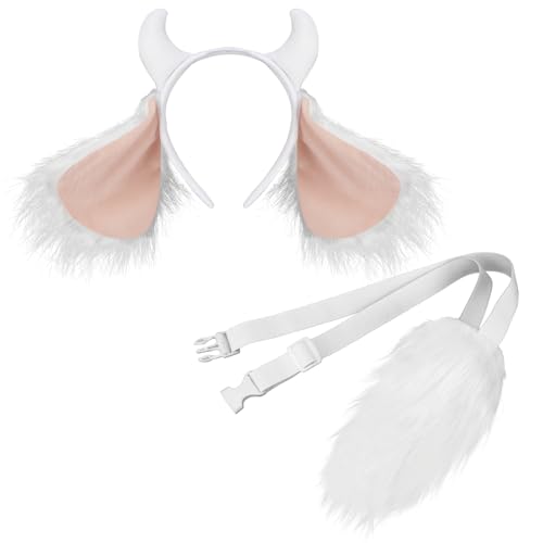 XEPST Tier Ziegenkostüm Set, Ziegenohren und Schwanz Set mit Ziegenhörnern Stirnband und Ziegenschwanz für Tierkostüm Cosplay Geburtstagsparty Karneval Halloween Kostüm Kostüm Partyzubehör XEPST Tier Ziegenkostüm Set, Ziegenohren und Schwanz Set mit Ziegenhörnern Stirnband und Ziegenschwanz für Tierkostüm Cosplay Geburtstagsparty Karneval Halloween Kostüm Kostüm Partyzubehör von XEPST