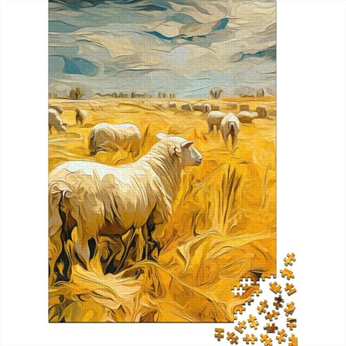 Abstrakte Kunst (Schaf) Puzzle 1000-teilige Schwer Puzzle Spielzeug Lernspiel Impossible Herausforderungsspielzeug Für Erwachsene Kinder 1000pcs (75x50cm) von XFKLYNVCJ