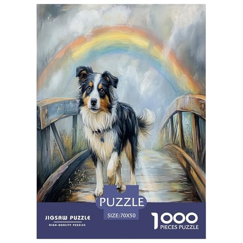 Australischer Schäfer Puzzles 1000 Teile Schwer Puzzle Spielzeug Lernspiel Impossible Herausforderung Spielzeug Für Erwachsene Kinder 70x50cm/1000pcs von XFKLYNVCJ