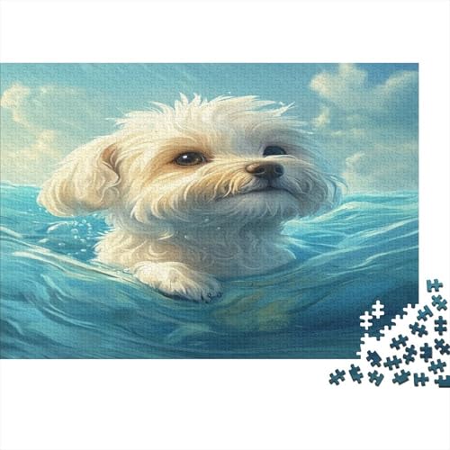 Bichon Frise 1000 Stück Puzzles Für Erwachsene Teenager Stress Abbauen Familien-Puzzlespiel Mit Poster in 1000-teiliges Puzzle Kinder Lernspiel Spielzeug Geschenk Puzzel 1000pcs (75x50cm) von XFKLYNVCJ