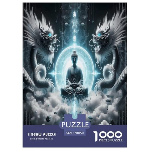 Buddha-Statue Puzzle 1000 Teile Schwer Puzzle Spielzeug Pädagogisches Spiel Impossible Herausforderung Spielzeug Für Erwachsene Und Kinder Ab 12 Jahren 70x50cm/1000pcs von XFKLYNVCJ